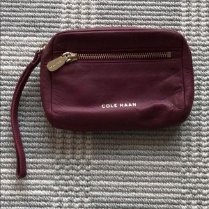 Cole Haan burgundy wristlet